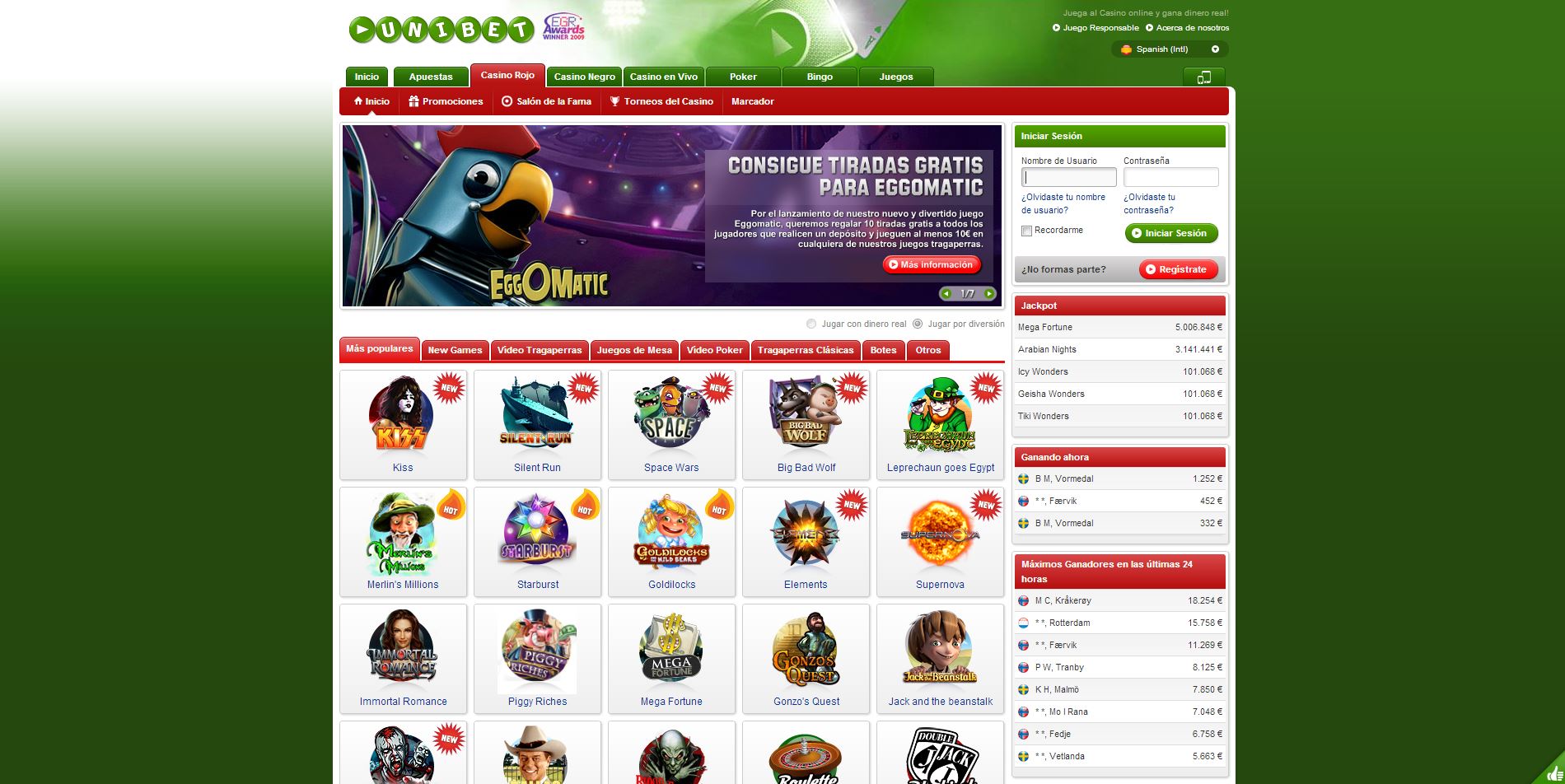 Juegos casino unibet