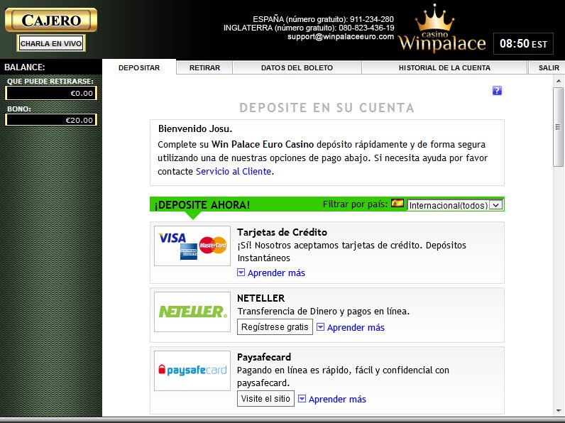 Resñea del casino Winpalace – Juega con sus grandes bonos