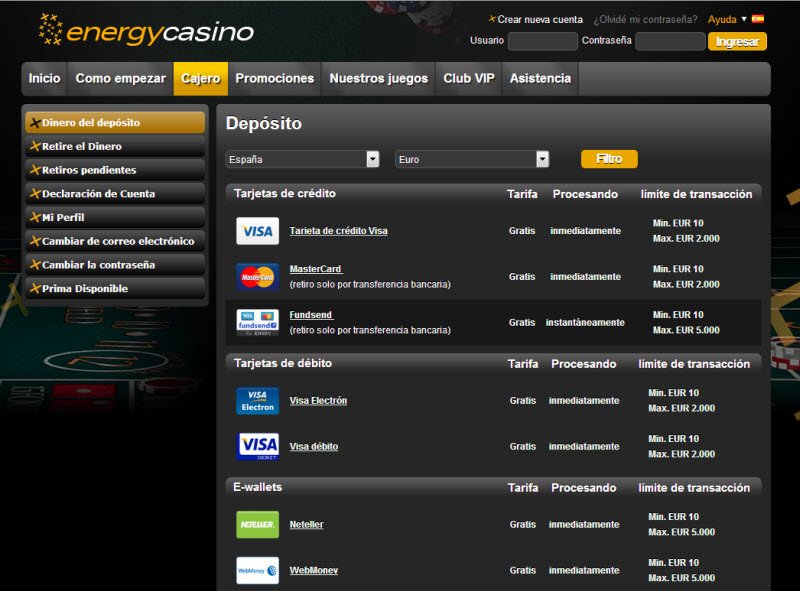 energy casino pl