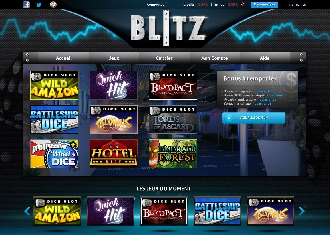 Jouez \u00e0 l\u2019\u00e9lectrifiant casino en ligne Blitz