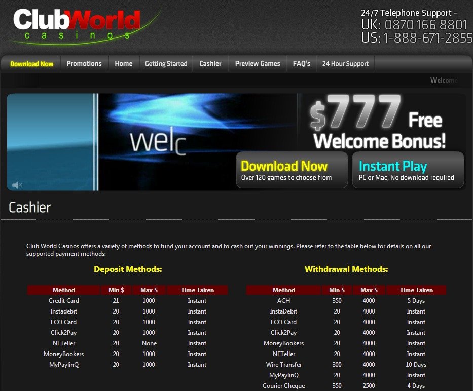 club world casino usa reviews