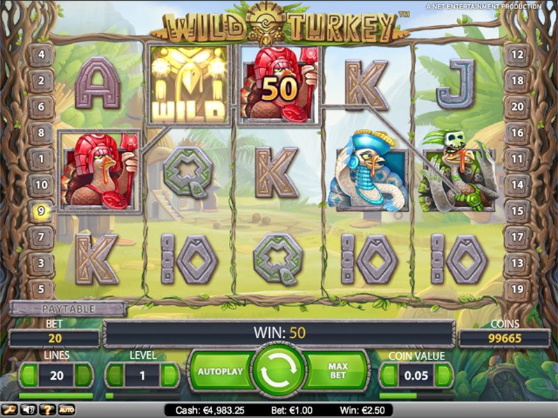 Wild turkey slot machine jackpots