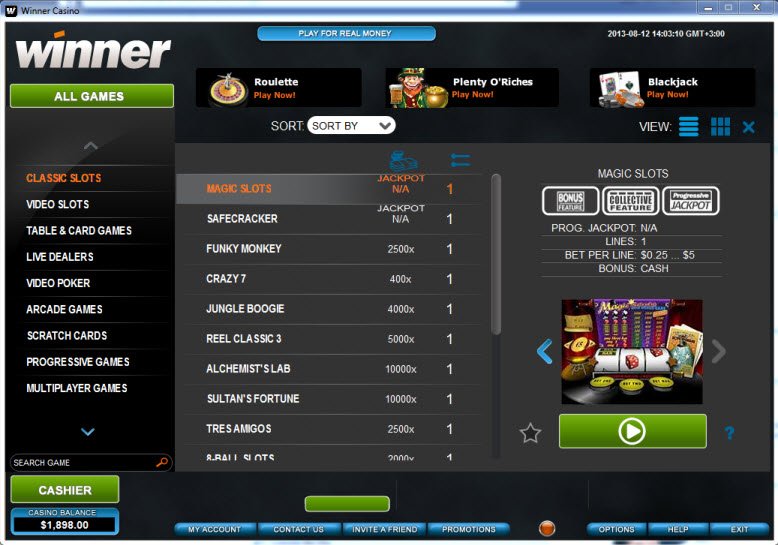 Winner Online Casino Review & Rating | Vegasmaster