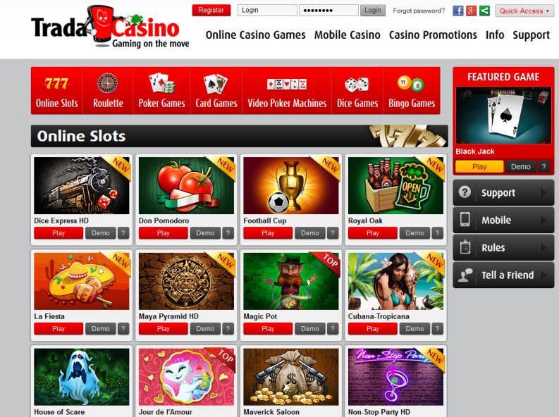Trada Website Review Trada Casino Online with VegasMaster